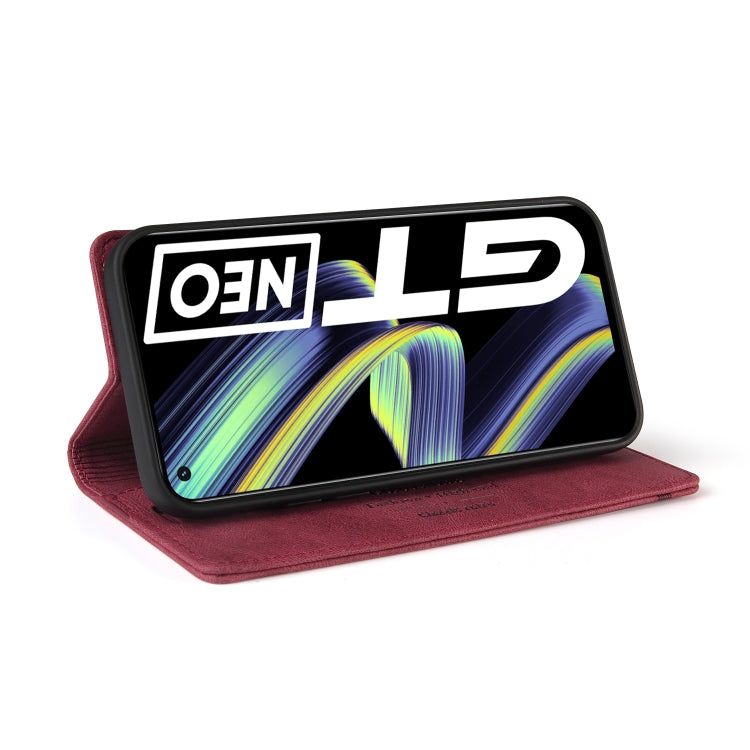 For OPPO Realme GT Skin Feel Anti-theft Brush Horizontal Flip Leather Case with Holder & Card Slots & Wallet