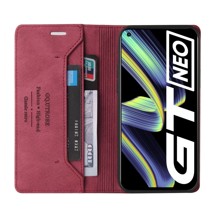 For OPPO Realme GT Skin Feel Anti-theft Brush Horizontal Flip Leather Case with Holder & Card Slots & Wallet