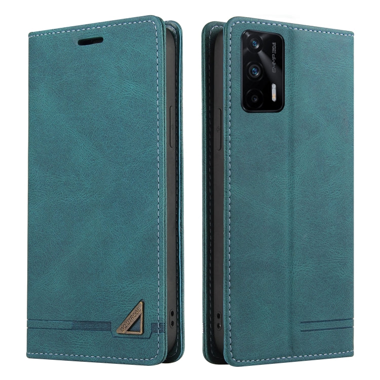 For OPPO Realme GT Skin Feel Anti-theft Brush Horizontal Flip Leather Case with Holder & Card Slots & Wallet