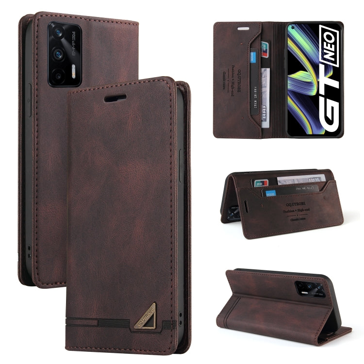 For OPPO Realme GT Skin Feel Anti-theft Brush Horizontal Flip Leather Case with Holder & Card Slots & Wallet