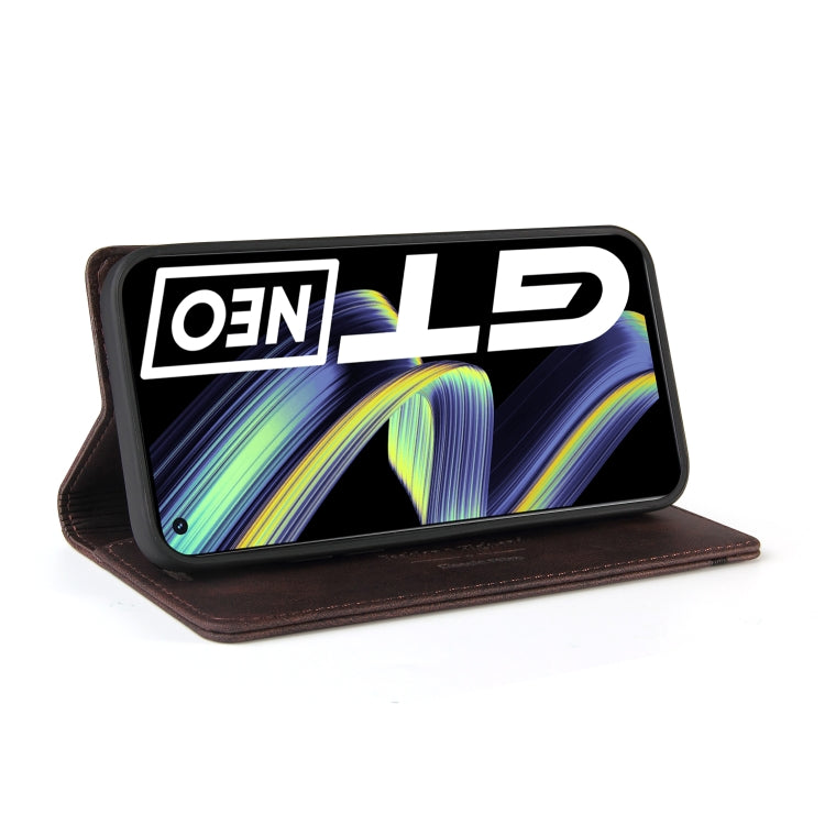 For OPPO Realme GT Skin Feel Anti-theft Brush Horizontal Flip Leather Case with Holder & Card Slots & Wallet