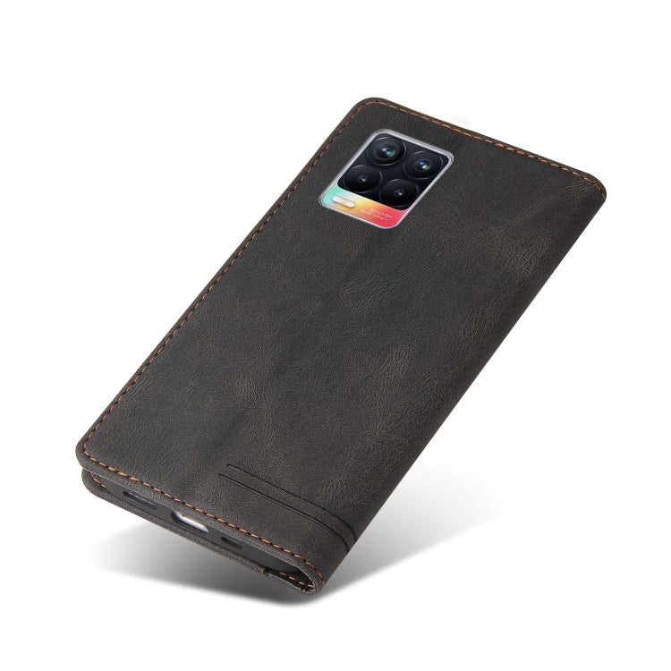 For OPPO Realme 8 Skin Feel Anti-theft Brush Horizontal Flip Leather Case with Holder & Card Slots & Wallet