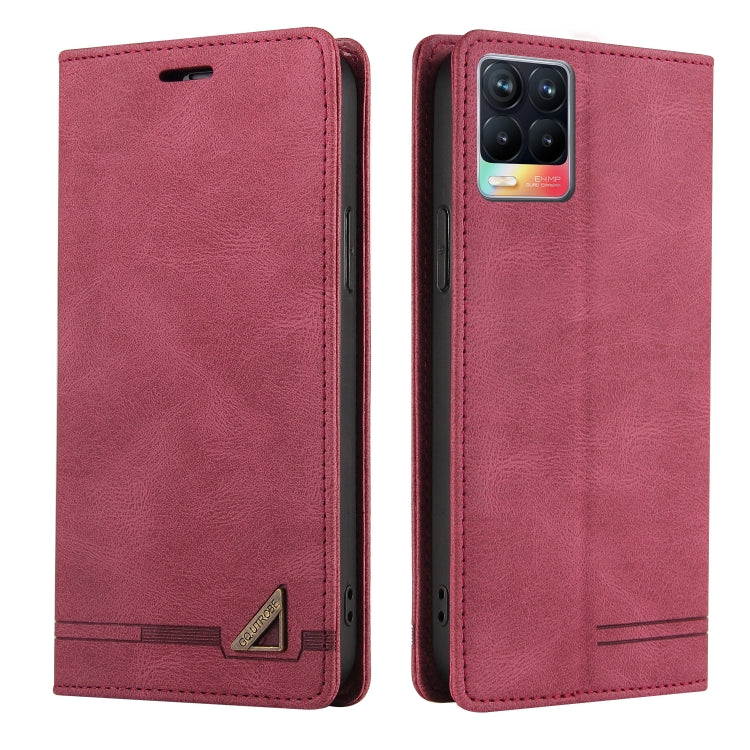 For OPPO Realme 8 Skin Feel Anti-theft Brush Horizontal Flip Leather Case with Holder & Card Slots & Wallet
