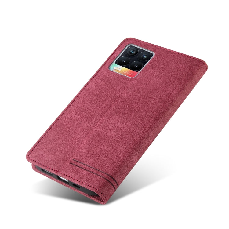 For OPPO Realme 8 Skin Feel Anti-theft Brush Horizontal Flip Leather Case with Holder & Card Slots & Wallet