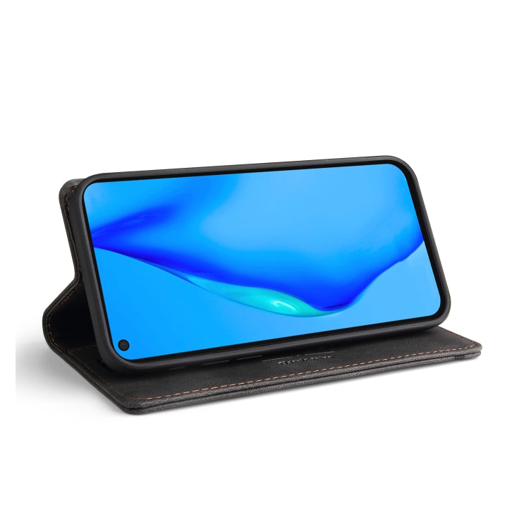For Huawei P40 Lite Skin Feel Anti-theft Brush Horizontal Flip Leather Case with Holder & Card Slots & Wallet