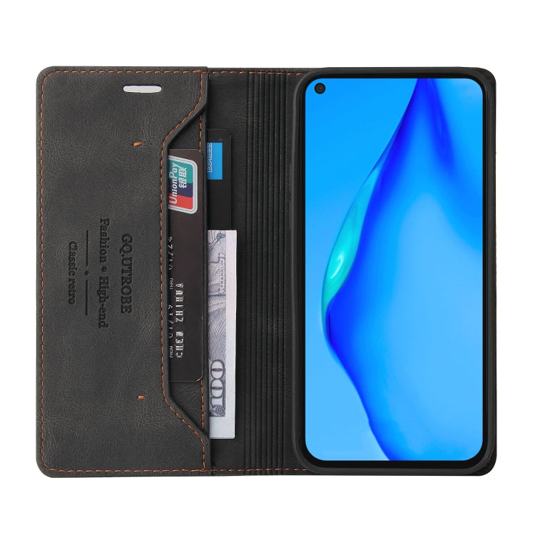 For Huawei P40 Lite Skin Feel Anti-theft Brush Horizontal Flip Leather Case with Holder & Card Slots & Wallet