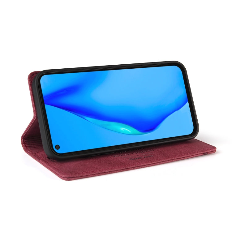 For Huawei P40 Lite Skin Feel Anti-theft Brush Horizontal Flip Leather Case with Holder & Card Slots & Wallet