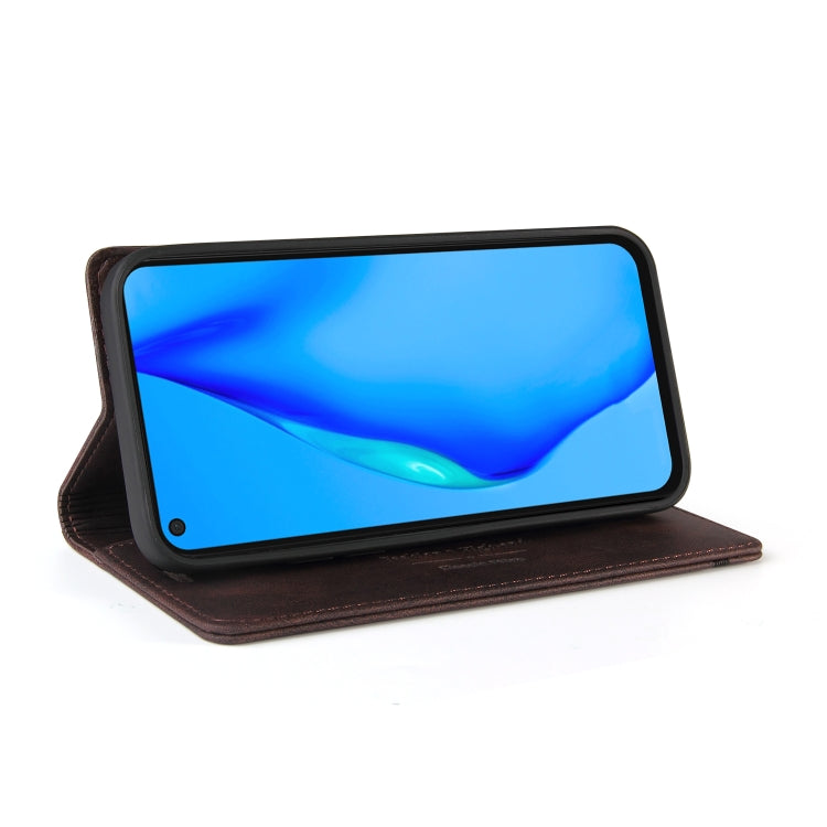 For Huawei P40 Lite Skin Feel Anti-theft Brush Horizontal Flip Leather Case with Holder & Card Slots & Wallet