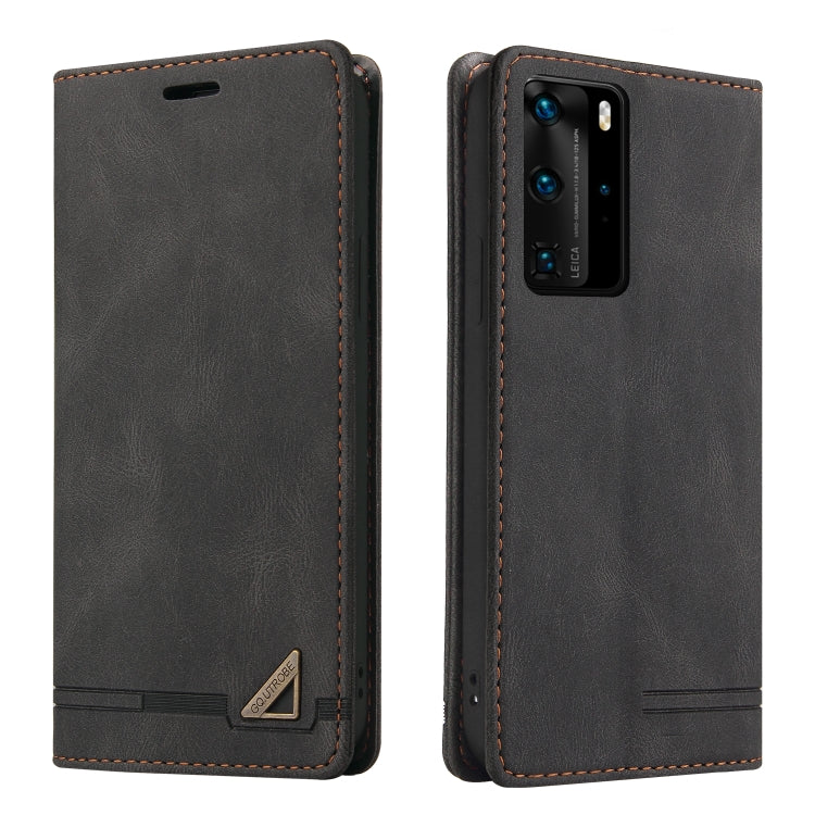 For Huawei P40 Pro Skin Feel Anti-theft Brush Horizontal Flip Leather Case with Holder & Card Slots & Wallet
