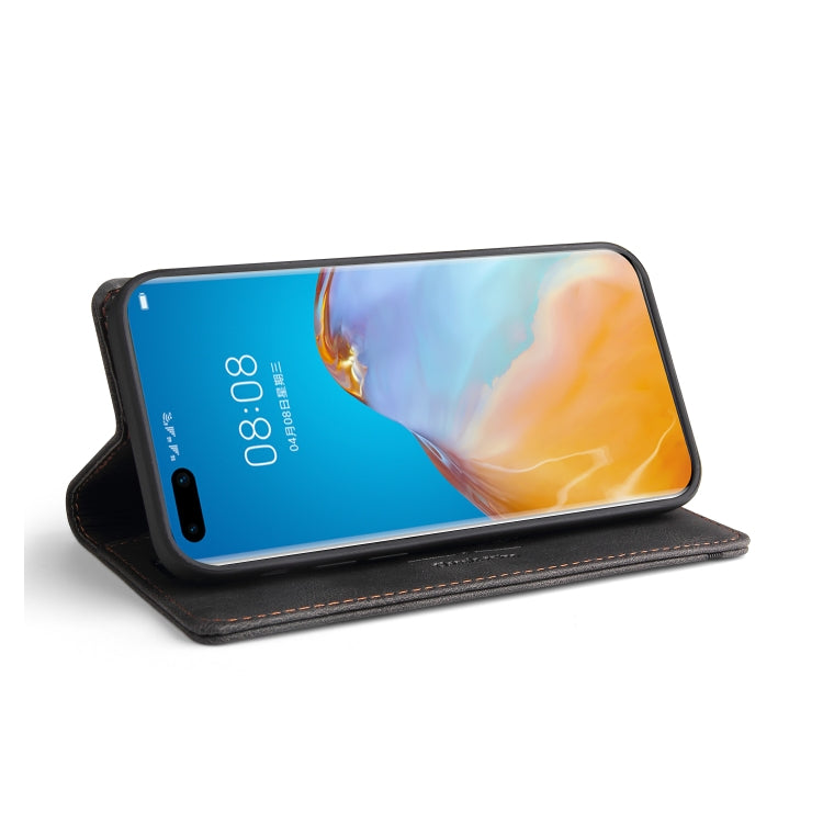 For Huawei P40 Pro Skin Feel Anti-theft Brush Horizontal Flip Leather Case with Holder & Card Slots & Wallet