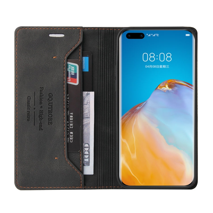 For Huawei P40 Pro Skin Feel Anti-theft Brush Horizontal Flip Leather Case with Holder & Card Slots & Wallet