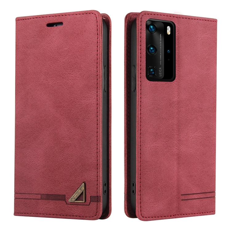 For Huawei P40 Pro Skin Feel Anti-theft Brush Horizontal Flip Leather Case with Holder & Card Slots & Wallet