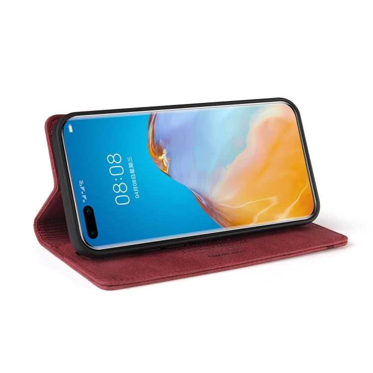 For Huawei P40 Pro Skin Feel Anti-theft Brush Horizontal Flip Leather Case with Holder & Card Slots & Wallet