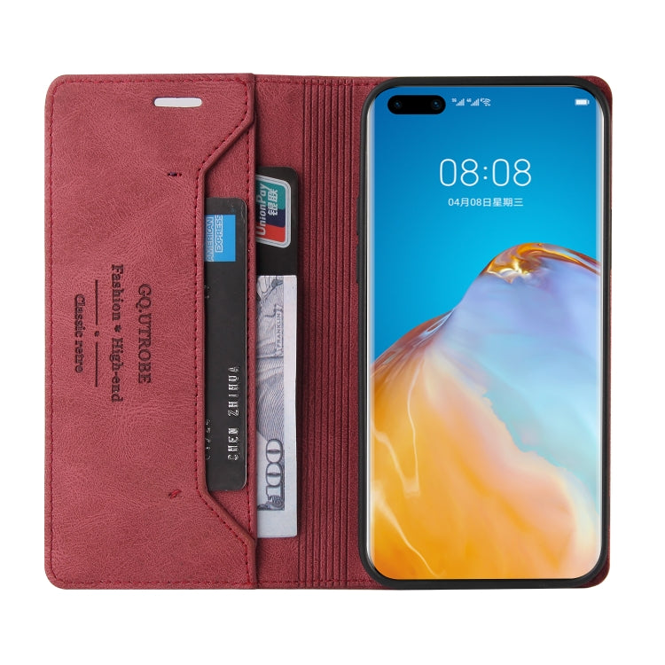 For Huawei P40 Pro Skin Feel Anti-theft Brush Horizontal Flip Leather Case with Holder & Card Slots & Wallet