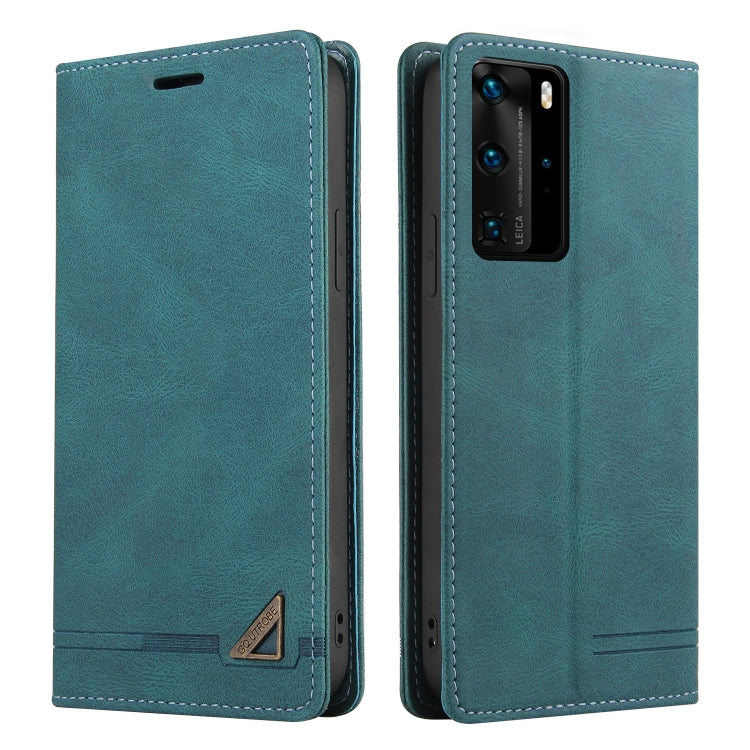 For Huawei P40 Pro Skin Feel Anti-theft Brush Horizontal Flip Leather Case with Holder & Card Slots & Wallet