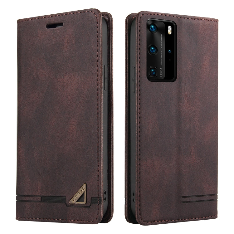 For Huawei P40 Pro Skin Feel Anti-theft Brush Horizontal Flip Leather Case with Holder & Card Slots & Wallet