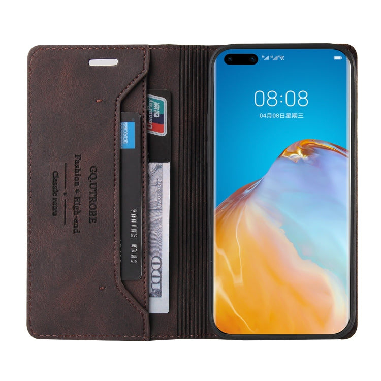 For Huawei P40 Pro Skin Feel Anti-theft Brush Horizontal Flip Leather Case with Holder & Card Slots & Wallet