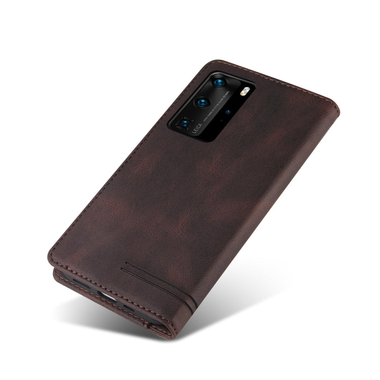 For Huawei P40 Pro Skin Feel Anti-theft Brush Horizontal Flip Leather Case with Holder & Card Slots & Wallet
