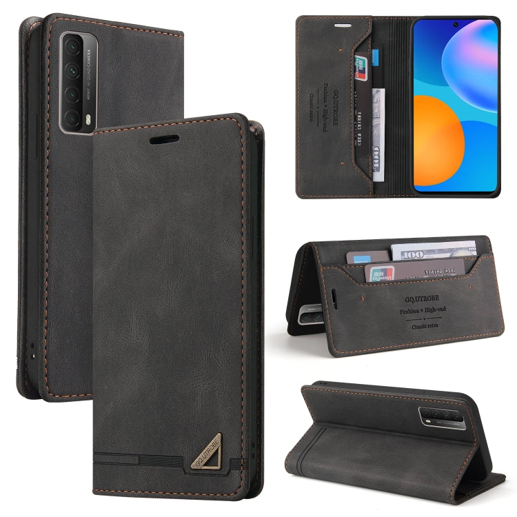 For Huawei P Smart 2021 Skin Feel Anti-theft Brush Horizontal Flip Leather Case with Holder & Card Slots & Wallet