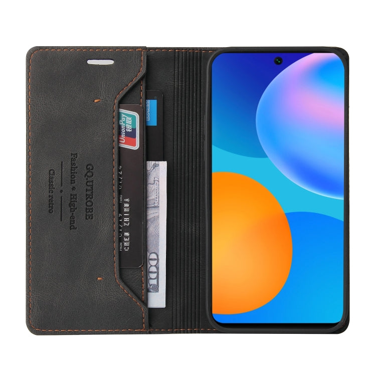 For Huawei P Smart 2021 Skin Feel Anti-theft Brush Horizontal Flip Leather Case with Holder & Card Slots & Wallet