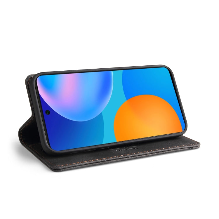 For Huawei P Smart 2021 Skin Feel Anti-theft Brush Horizontal Flip Leather Case with Holder & Card Slots & Wallet