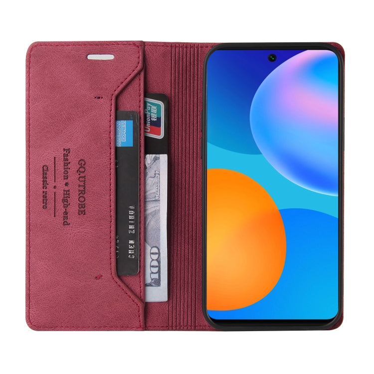 For Huawei P Smart 2021 Skin Feel Anti-theft Brush Horizontal Flip Leather Case with Holder & Card Slots & Wallet