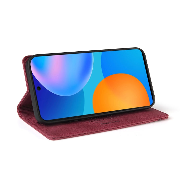 For Huawei P Smart 2021 Skin Feel Anti-theft Brush Horizontal Flip Leather Case with Holder & Card Slots & Wallet