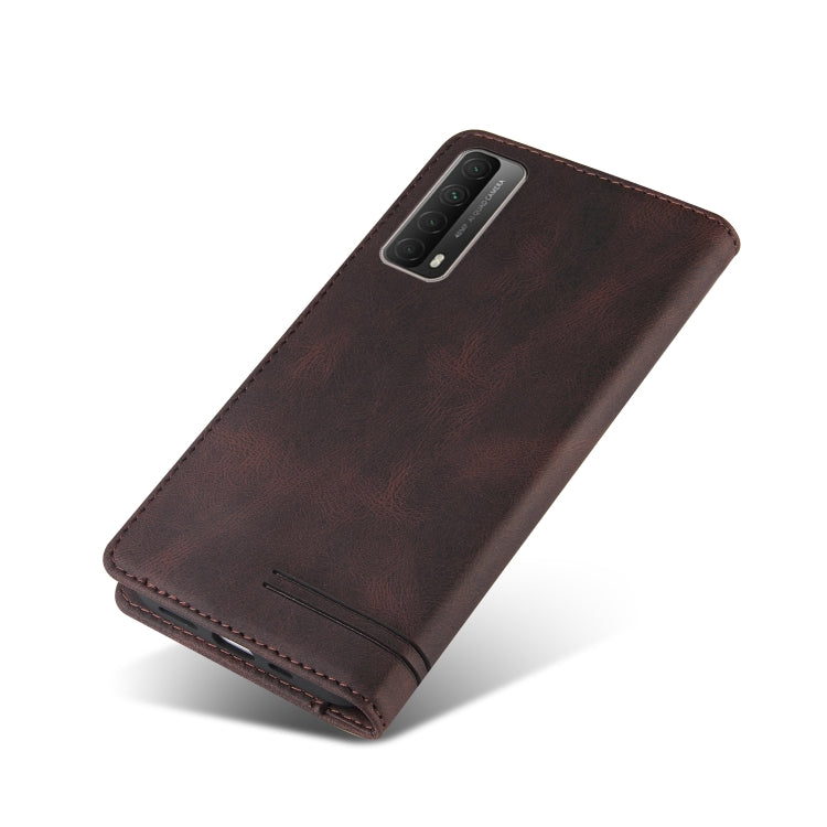 For Huawei P Smart 2021 Skin Feel Anti-theft Brush Horizontal Flip Leather Case with Holder & Card Slots & Wallet