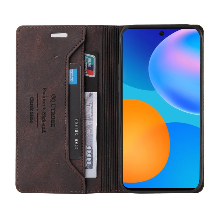 For Huawei P Smart 2021 Skin Feel Anti-theft Brush Horizontal Flip Leather Case with Holder & Card Slots & Wallet