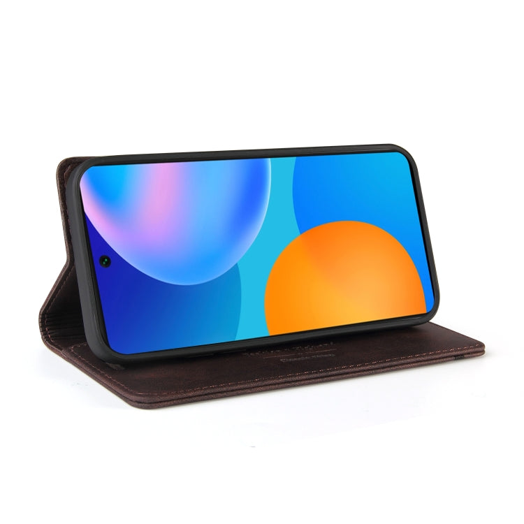 For Huawei P Smart 2021 Skin Feel Anti-theft Brush Horizontal Flip Leather Case with Holder & Card Slots & Wallet