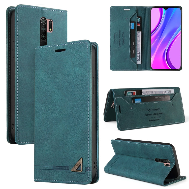 For Xiaomi Redmi 9 Skin Feel Anti-theft Brush Horizontal Flip Leather Case with Holder & Card Slots & Wallet