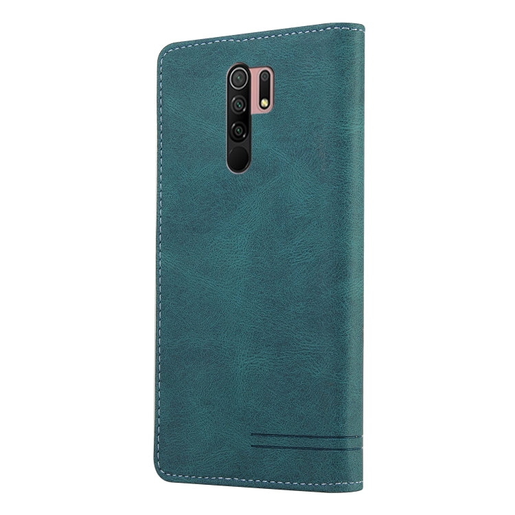 For Xiaomi Redmi 9 Skin Feel Anti-theft Brush Horizontal Flip Leather Case with Holder & Card Slots & Wallet