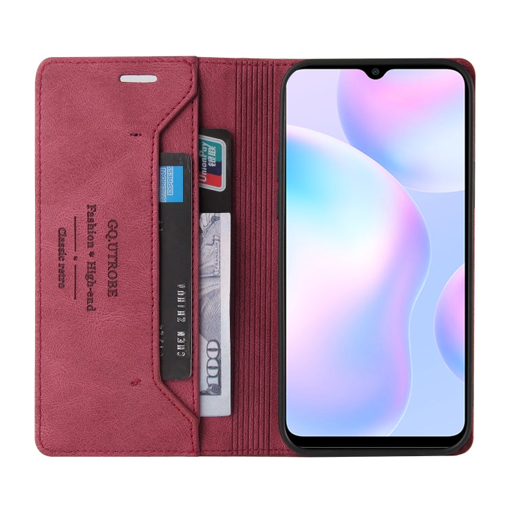 For Xiaomi Redmi 9A Skin Feel Anti-theft Brush Horizontal Flip Leather Case with Holder & Card Slots & Wallet