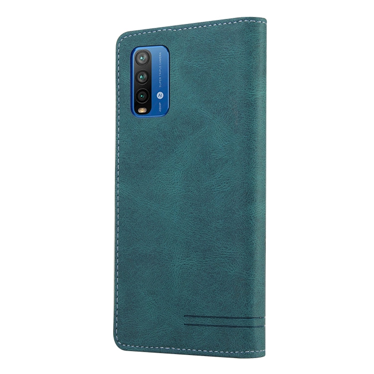 For Xiaomi Redmi 9T Skin Feel Anti-theft Brush Horizontal Flip Leather Case with Holder & Card Slots & Wallet