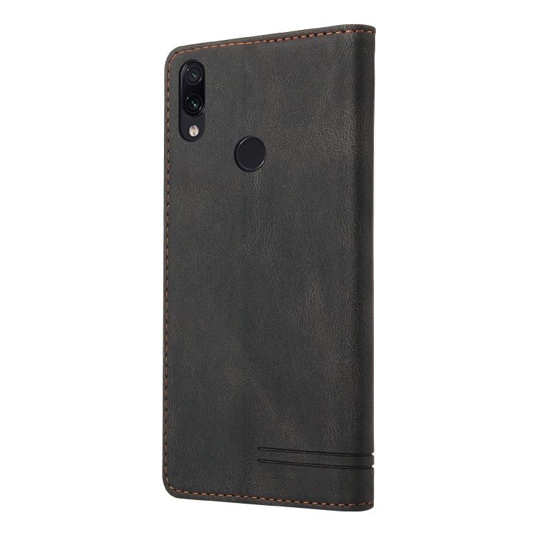 For Xiaomi Redmi Note 7 Skin Feel Anti-theft Brush Horizontal Flip Leather Case with Holder & Card Slots & Wallet