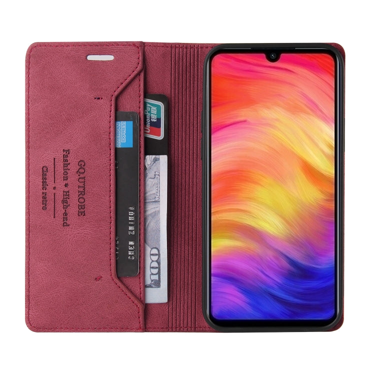 For Xiaomi Redmi Note 7 Skin Feel Anti-theft Brush Horizontal Flip Leather Case with Holder & Card Slots & Wallet