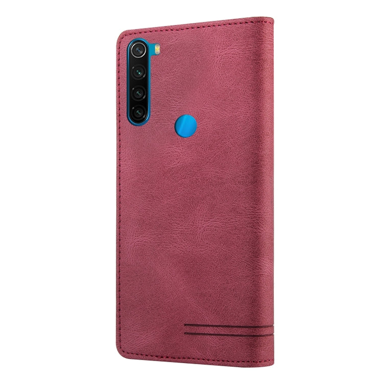 For Xiaomi Redmi Note 8 Skin Feel Anti-theft Brush Horizontal Flip Leather Case with Holder & Card Slots & Wallet