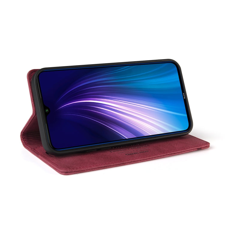 For Xiaomi Redmi Note 8 Skin Feel Anti-theft Brush Horizontal Flip Leather Case with Holder & Card Slots & Wallet