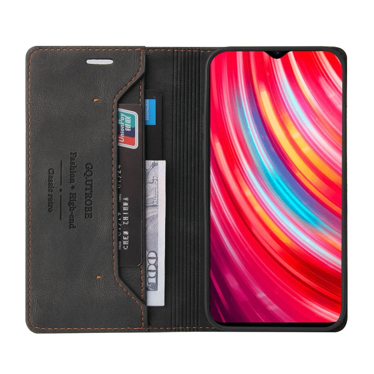 For Xiaomi Redmi Note 8 Pro Skin Feel Anti-theft Brush Horizontal Flip Leather Case with Holder & Card Slots & Wallet