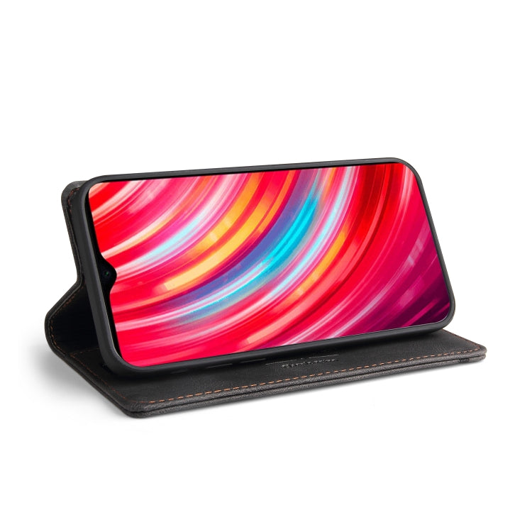 For Xiaomi Redmi Note 8 Pro Skin Feel Anti-theft Brush Horizontal Flip Leather Case with Holder & Card Slots & Wallet