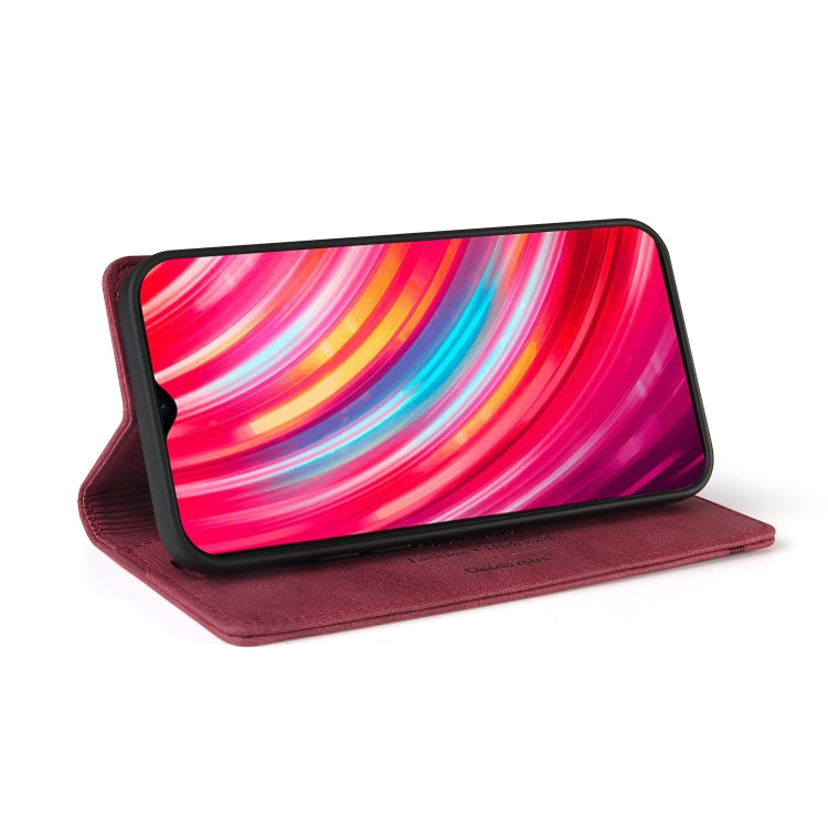 For Xiaomi Redmi Note 8 Pro Skin Feel Anti-theft Brush Horizontal Flip Leather Case with Holder & Card Slots & Wallet