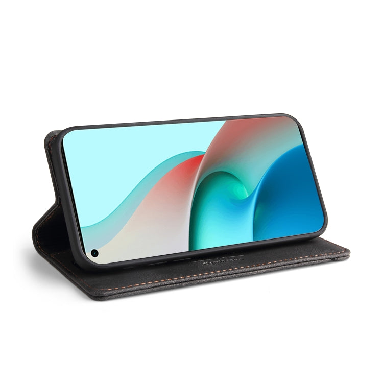 For Xiaomi Redmi Note 9 5G Skin Feel Anti-theft Brush Horizontal Flip Leather Case with Holder & Card Slots & Wallet