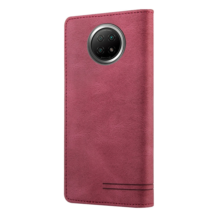 For Xiaomi Redmi Note 9 5G Skin Feel Anti-theft Brush Horizontal Flip Leather Case with Holder & Card Slots & Wallet