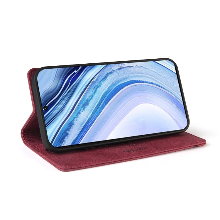 For Xiaomi Redmi Note 9S Skin Feel Anti-theft Brush Horizontal Flip Leather Case with Holder & Card Slots & Wallet