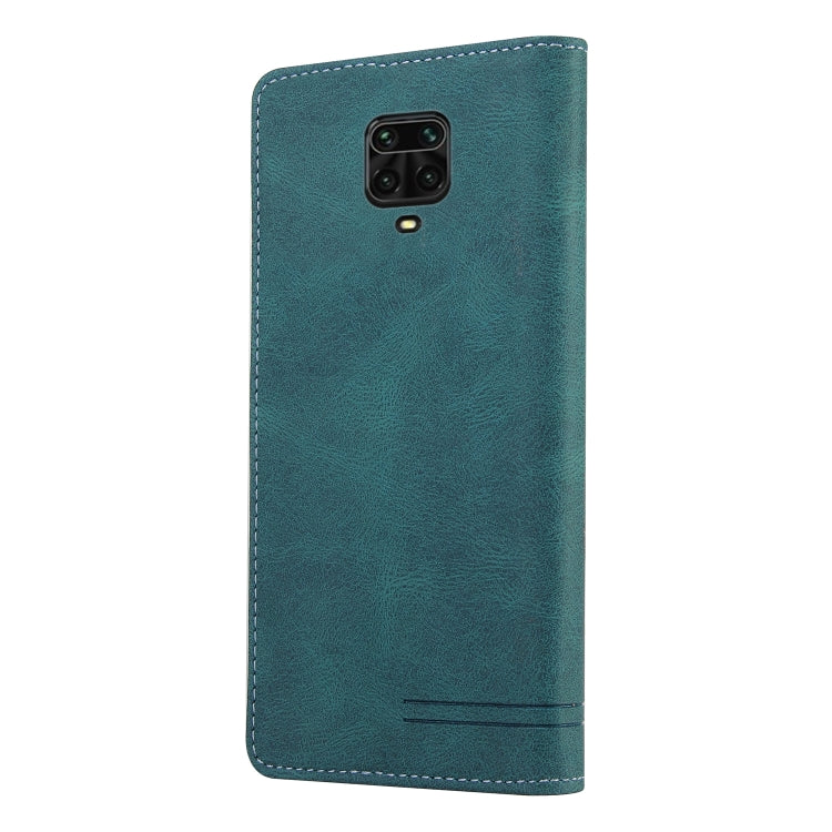 For Xiaomi Redmi Note 9S Skin Feel Anti-theft Brush Horizontal Flip Leather Case with Holder & Card Slots & Wallet