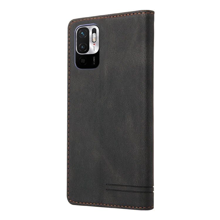 For Xiaomi Redmi Note 10 5G Skin Feel Anti-theft Brush Horizontal Flip Leather Case with Holder & Card Slots & Wallet