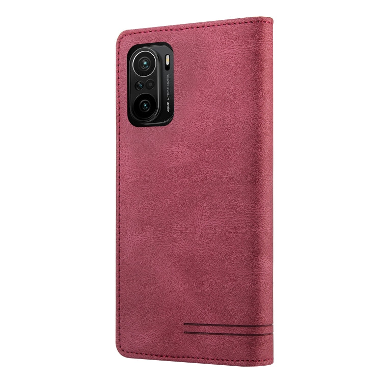 For Xiaomi Poco F3 Skin Feel Anti-theft Brush Horizontal Flip Leather Case with Holder & Card Slots & Wallet