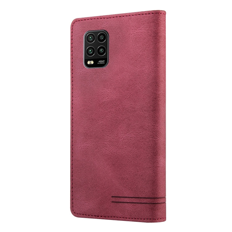 For Xiaomi Mi 10 Lite 5G Skin Feel Anti-theft Brush Horizontal Flip Leather Case with Holder & Card Slots & Wallet