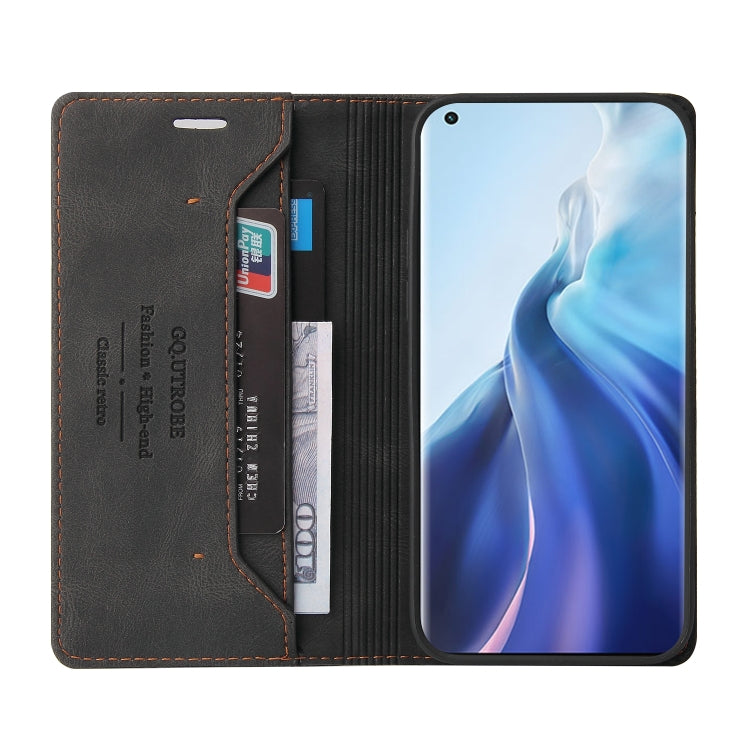For Xiaomi Mi 11 Skin Feel Anti-theft Brush Horizontal Flip Leather Case with Holder & Card Slots & Wallet