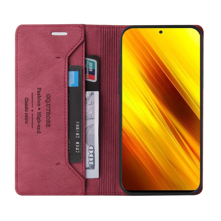 For Xiaomi Poco X3 NFC Skin Feel Anti-theft Brush Horizontal Flip Leather Case with Holder & Card Slots & Wallet